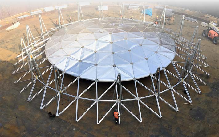 Geodesic Dome Assembly at Grade