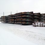 Yard Storage of Several Carbon Steel Pontoons for an Internal Floating Roof.
