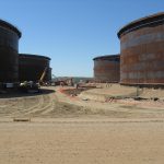 Five 250' x 71' High Tank, API 650 Open Top Floating Roof Tanks