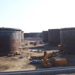 Various Sized Large Diameter API 650 Open Top Floating Roof Tanks Nearing Completion